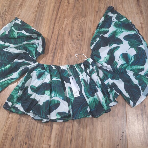 NWT Reveuse Tropical Floral crop top size medium - Picture 1 of 5